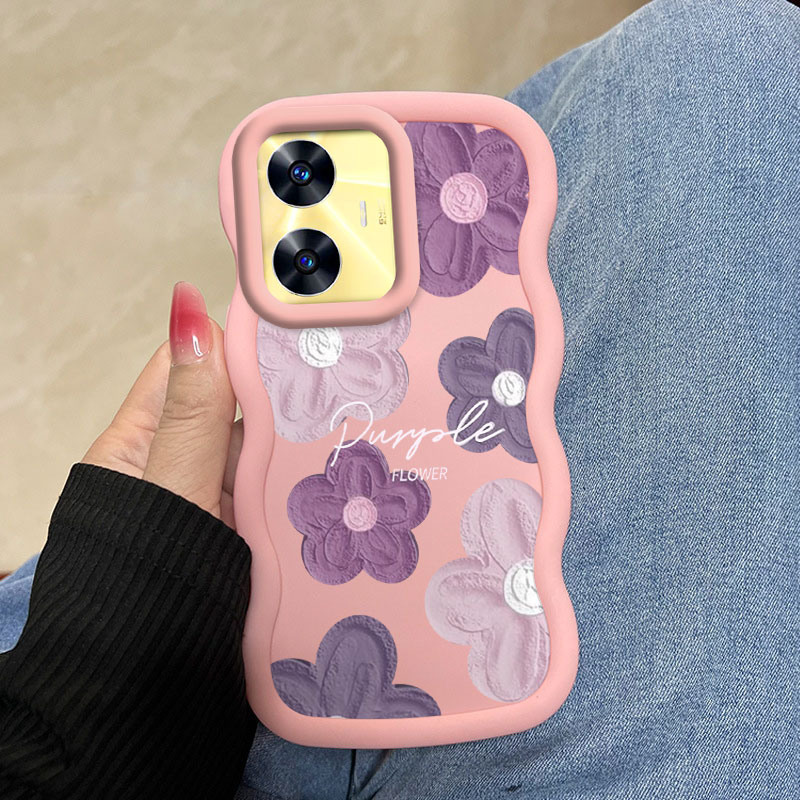 Realme Note 50 - Realme C55 Custodia con fiori rosa