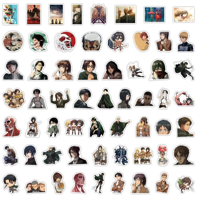 Tablet Cute Accessories - 60 Pezzi Adesivi Anime Attack on
